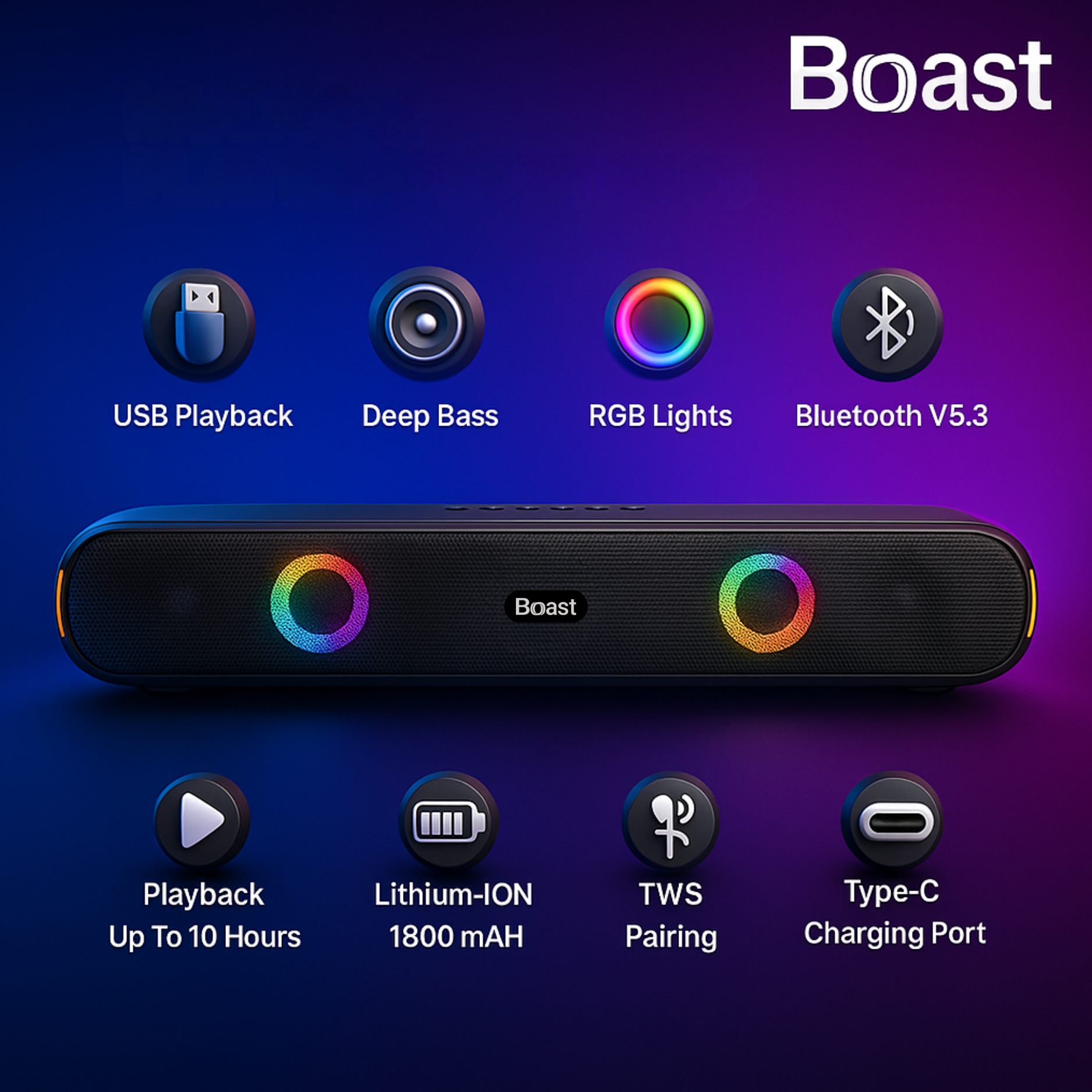 Boast Bluetooth Soundbar (XS 01J) - Image 2